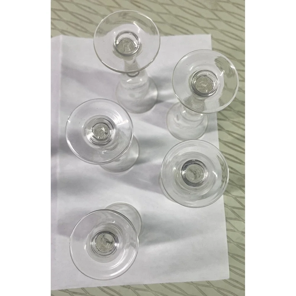 Set Of 5 Etched Elegant Berry Leaf Cordial Glasses&2 Plain Liqueur All Footed 4